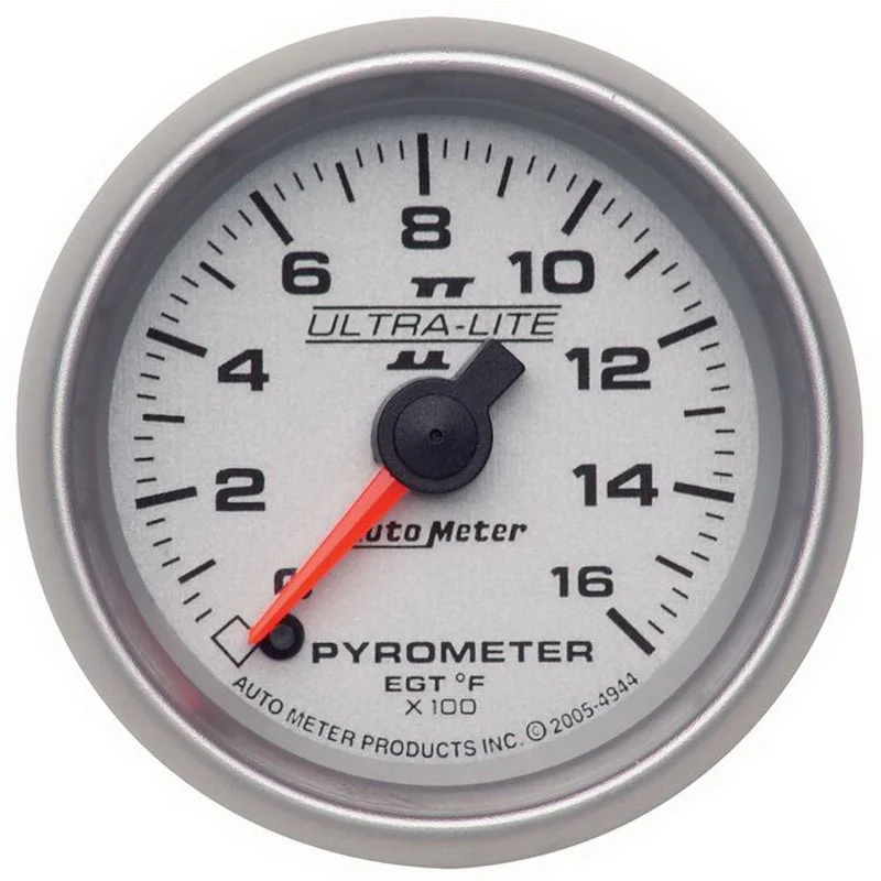 Autometer Ultra-Lite II 52mm 0-1600 Deg F Full Sweep Electric Pyrometer (EGT) Gauge