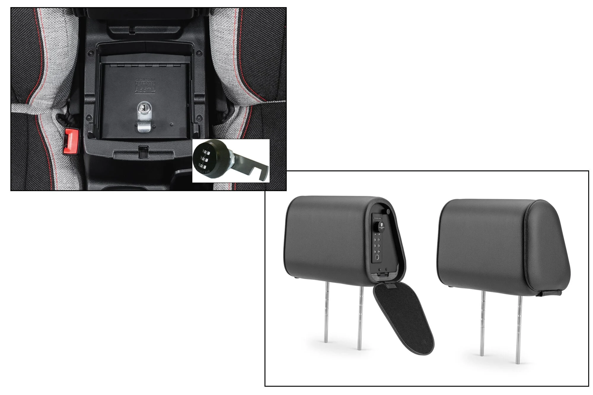 Tuffy  Security Console Insert with Headrest Safe for 18-24 Jeep Wrangler JL & Gladiator JT