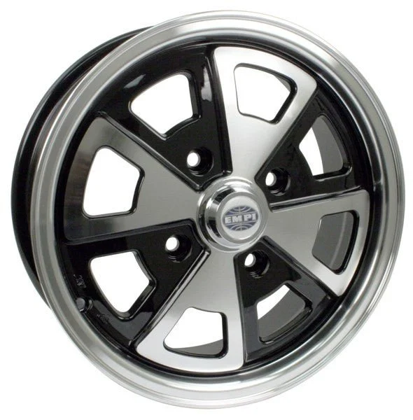 15" X 5-1/2" Porsche 4 Lug Empi 914 Alloy Wheel Includes Cap-Valve Stem