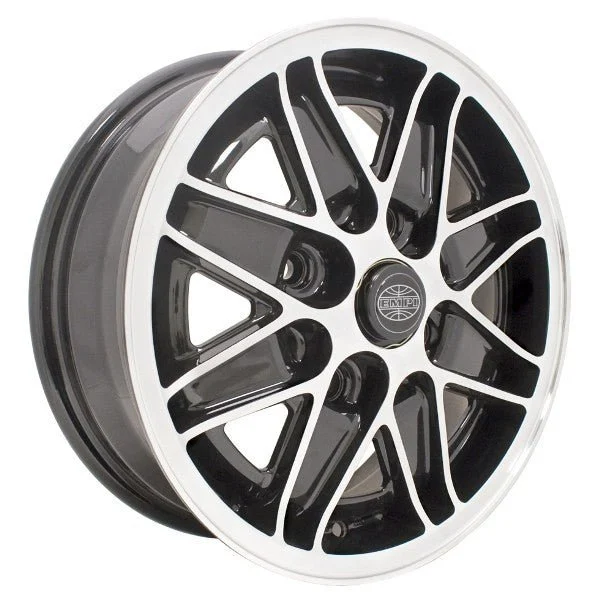 15" X 5-1/2" Vw Bug 4 Lug Black Empi Cosmo Wheel Includes Cap-Valve Stem
