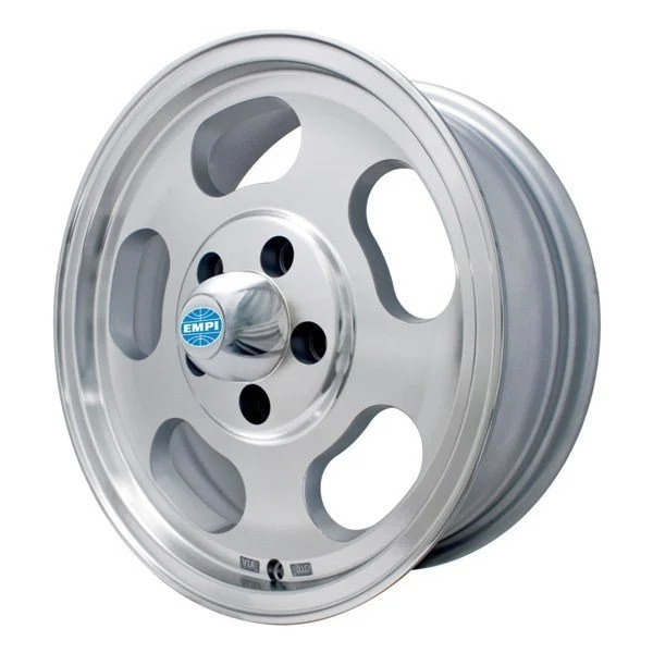 15" X 5-1/2" Vw Bus 5 Lug Machine Finish Empi Dish Wheel Includes Cap-Valve Stem