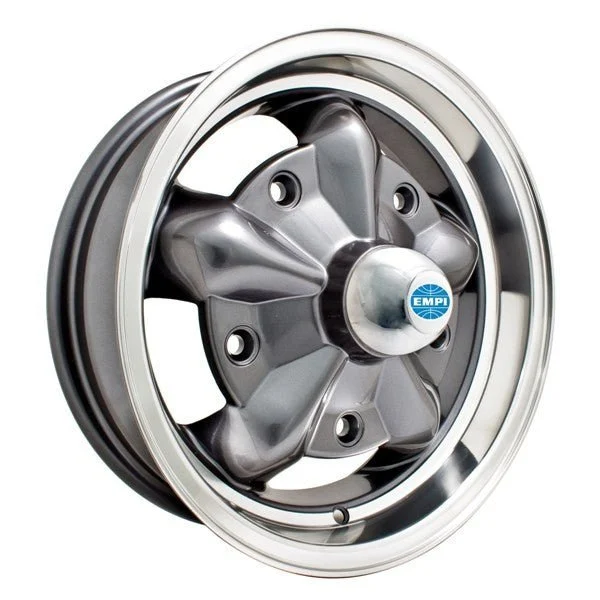 15 X 5 Vw Bug 5 Lug Anthracite Empi Torque Star Wheel Include Cap-Valve Stem