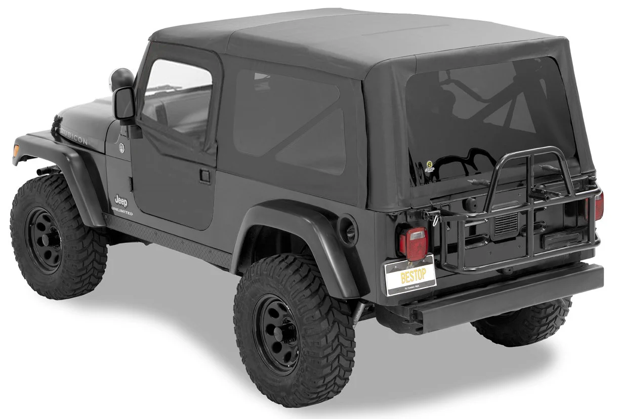 Bestop  Supertop NX Soft Top with 2 Piece Soft Doors and Tinted Windows In Black Diamond for 04-06 Jeep Wrangler Unlimited TJ