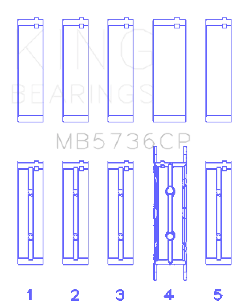 King Ford Powerstroke 6.0L/6.4L Diesel (Size STD) Crankshaft Main Bearing Set