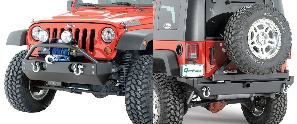 Rock Hard 4X4  Shorty Front Bumper with Fog Lights & Rear Bumper for 07-18 Jeep Wrangler JK