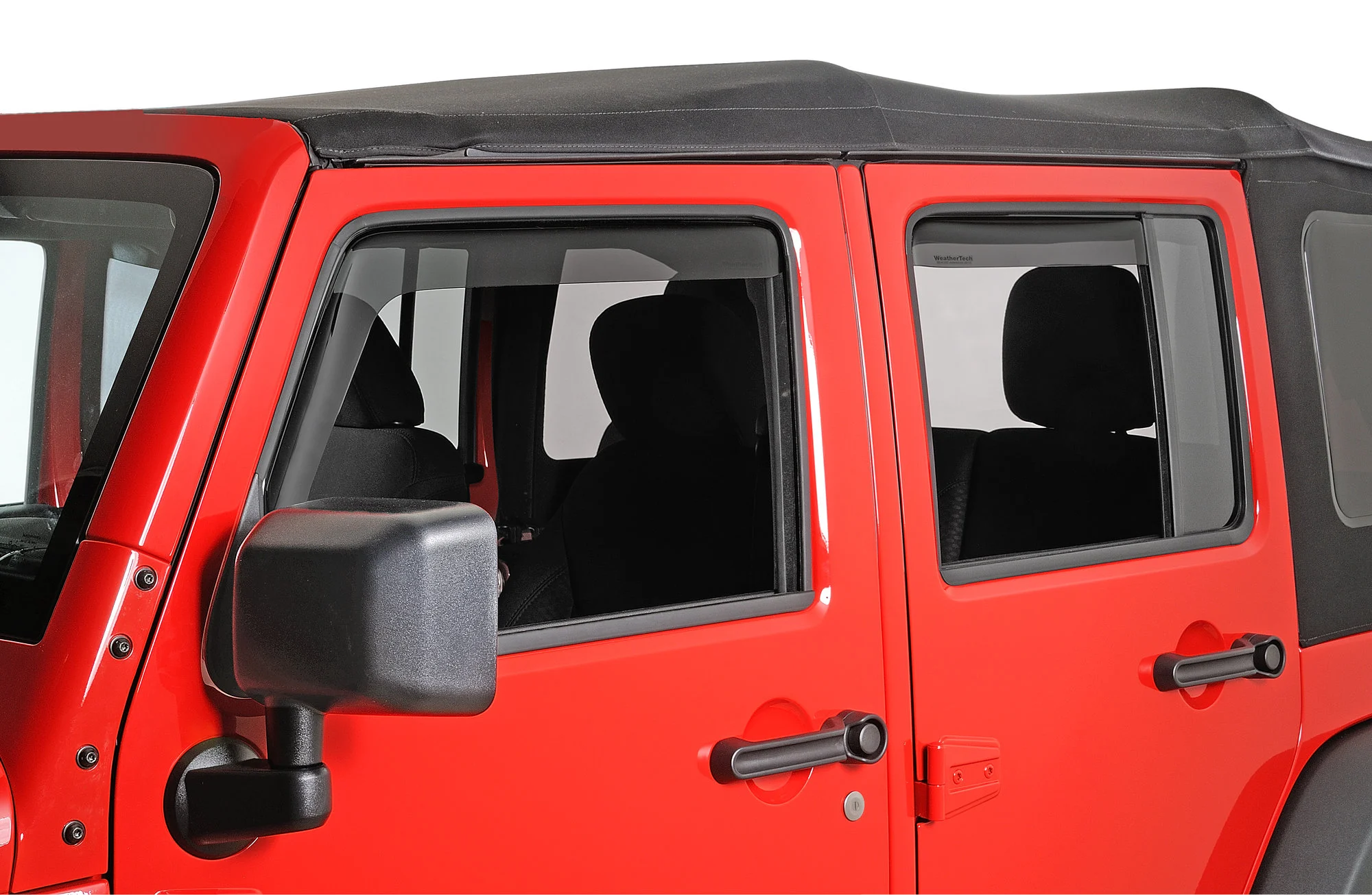 WeatherTech 82443IM Side Window Deflector Set in Dark Smoke for 07-18 Jeep Wrangler Unlimited JK