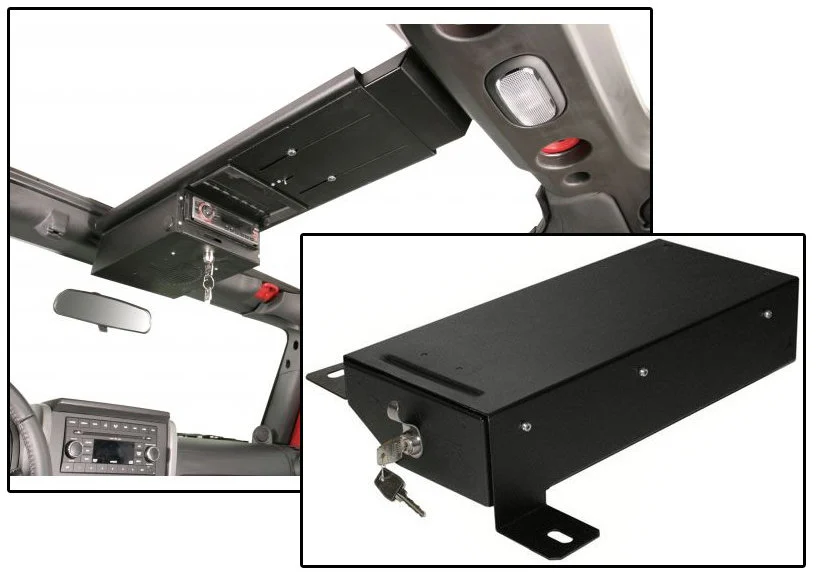 Tuffy  Security Products Single Compartment Overhead Security Console & Conceal Carry Underseat Security Drawer for 07-11 Jeep Wrangler JK