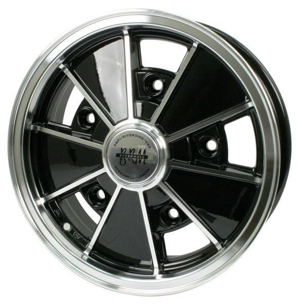 17" x 7" Vw Bug 5 Lug Black Empi BRM Wheel Includes Cap-Valve Stem