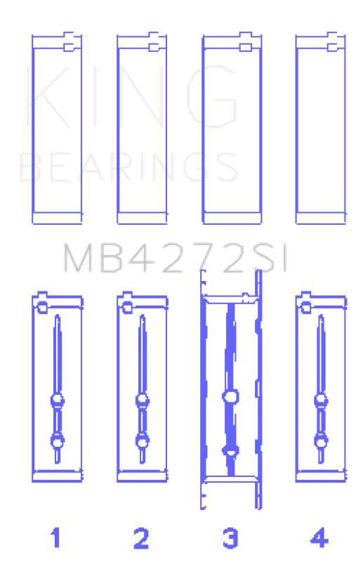 King Engine Bearings HolDEn Alloytec 175/190 (Size +0.75mm) Main Bearing Set