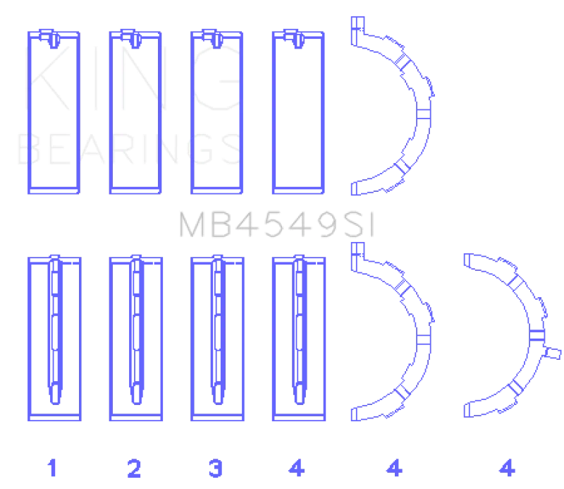 King Engine Bearings Ford Ecoboost 3.5L V6 (Size +0.50mm) Main Bearing Set