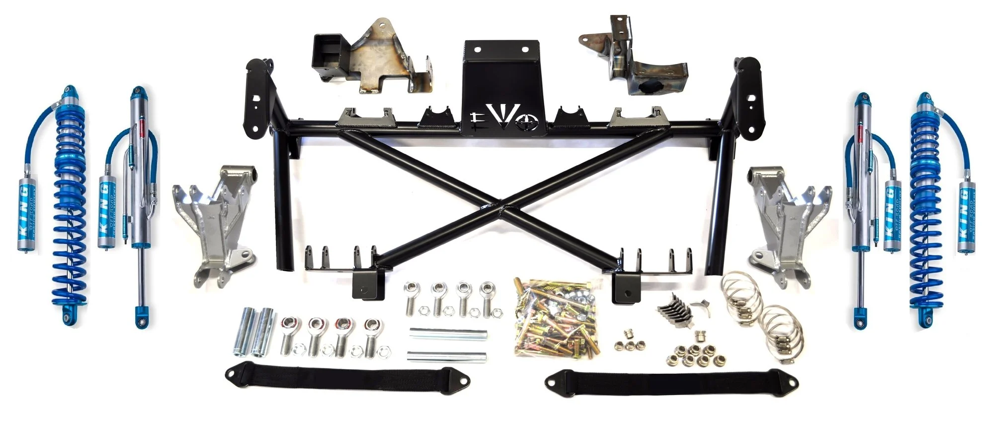 EVO Manufacturing EVO-1008 Rear Double ThrowDown Suspension System with King Coilovers & Bypass Shocks for 07-18 Jeep Wrangler JK