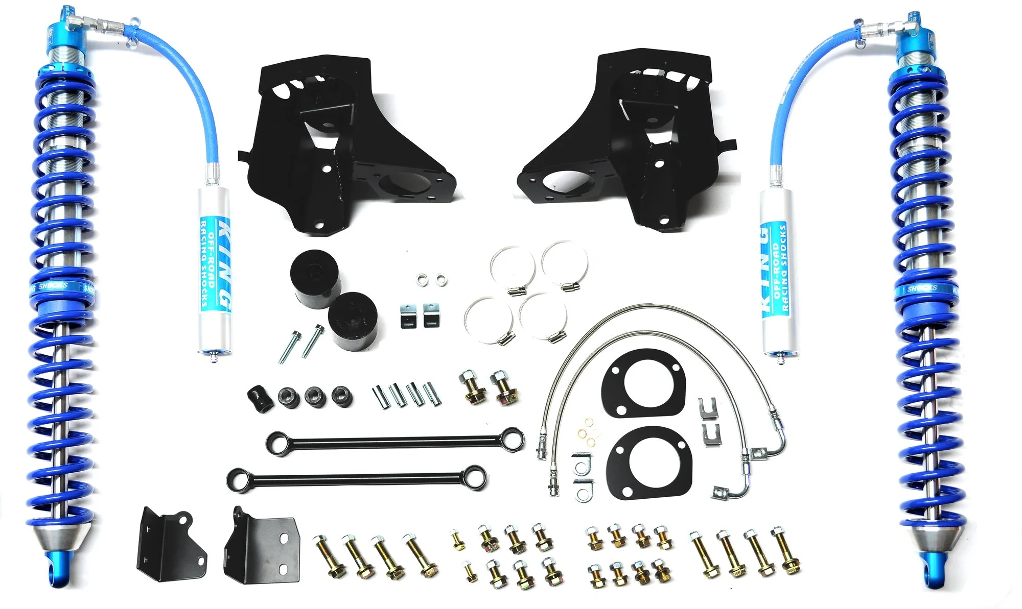EVO Manufacturing  Front Bolt On Coilover Kit with Shocks for 07-18 Jeep Wrangler JK without Compression Adjusters for 07-18 Jeep Wrangler JK