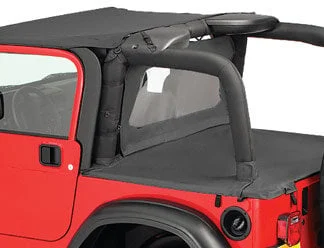 Bestop  Bikini Top, Windjammer & Duster Deck Cover Combo in Black Diamond for 03-06 Jeep Wrangler TJ with Factory Hard Top