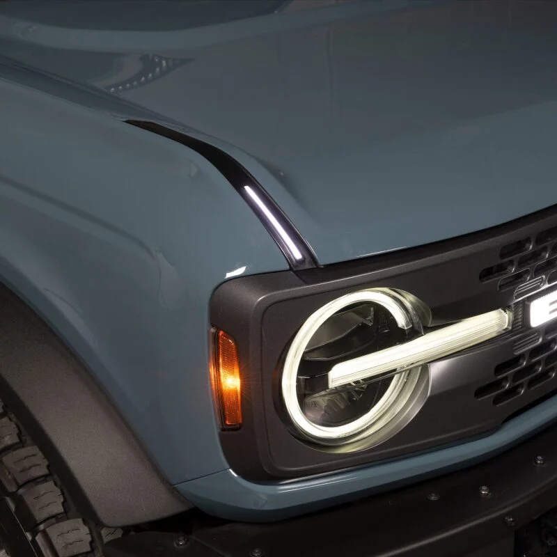 Putco 22-24 Ford Bronco Luminix DRL LED Light Hood Limb Riser (Factory Hood Side Hinge Replacments)