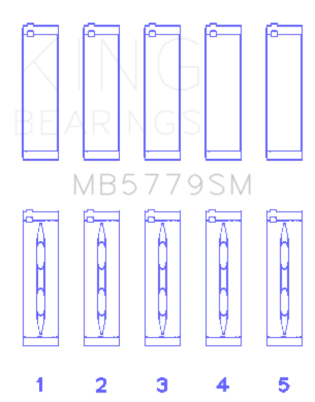 King Engine Bearings Audi CDaa/CDha/CDhb/CDab (Size +0.25mm) Main Bearing Set