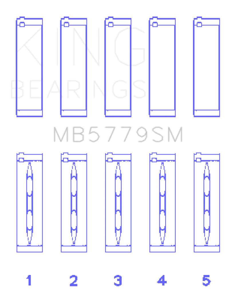 King Audi CDAA / CDHA / CDHB / CDAB (Size STD) Main Bearing Set (Set of 5)