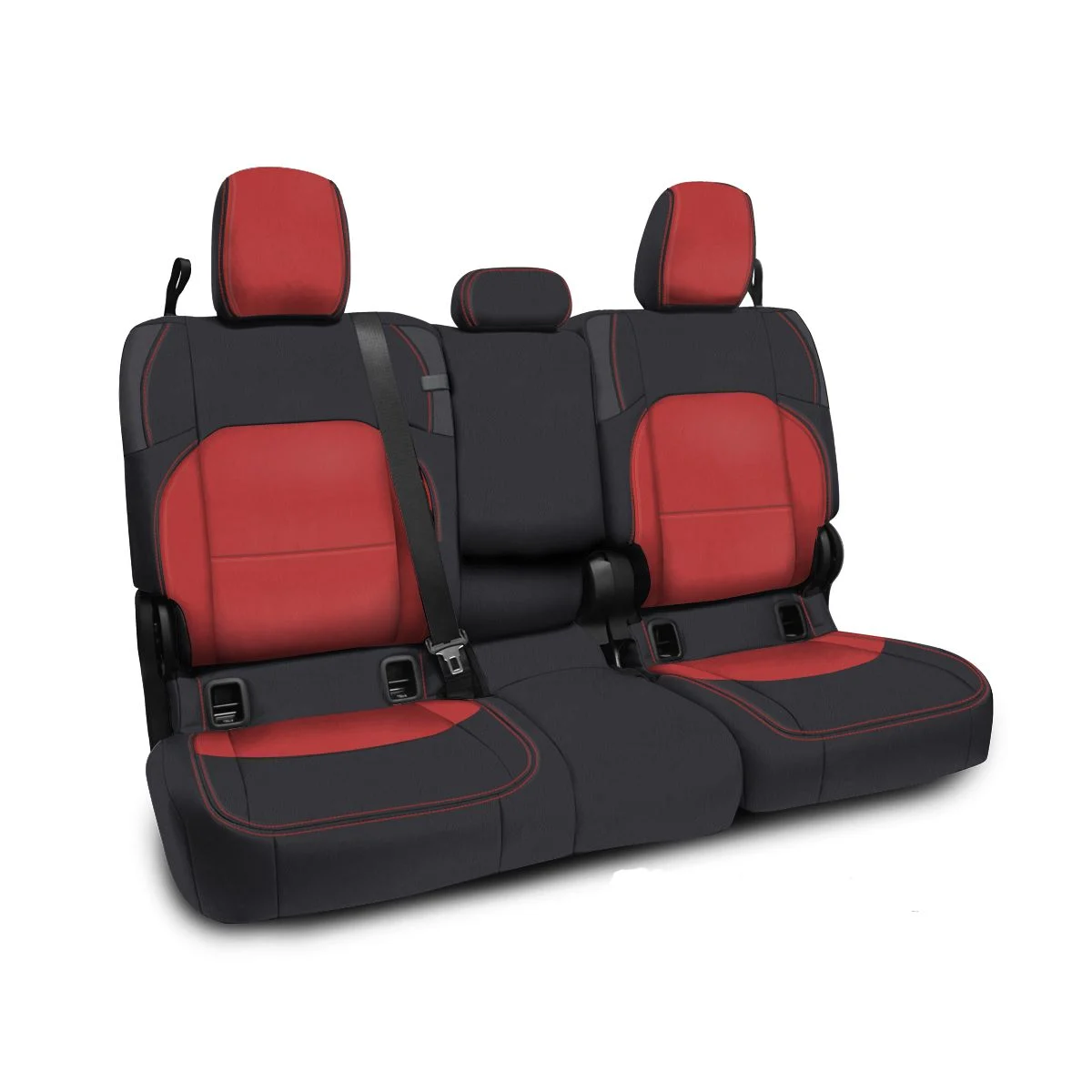 PRP 2020+ Jeep Gladiator JT Rear Bench Cover with Leather Interior - Black/Red