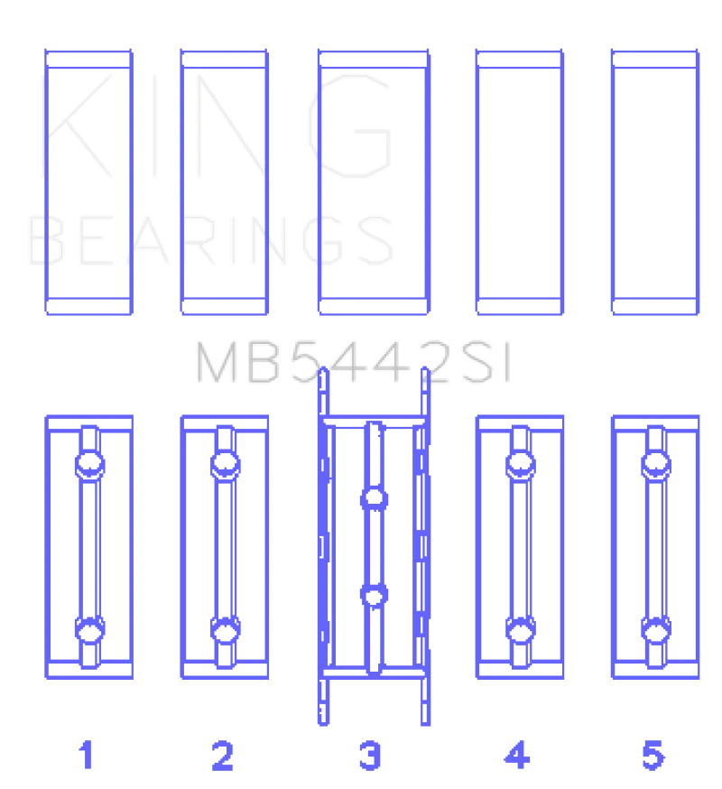 King Ford/Mazda Duratec 2.0/2.3 DOHC (Size 0.75) Silicon Bi-Metal Aluminum Main Bearing Set