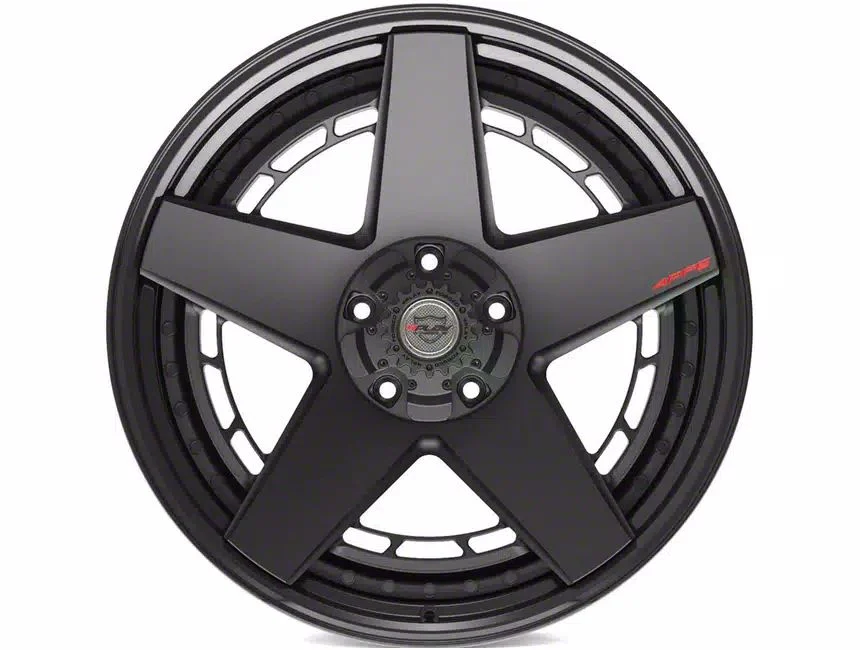 4Play 4PF5 Matte Black Center with Gloss Black Barrel 5-Lug Wheel; 20x9; 0mm Offset (05-11 Dakota)