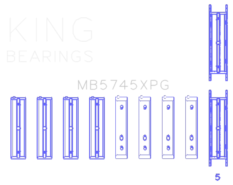 King Subaru FA20 FB20 - Size .025 Oversized Performance Tri-Metal Main Bearing Set