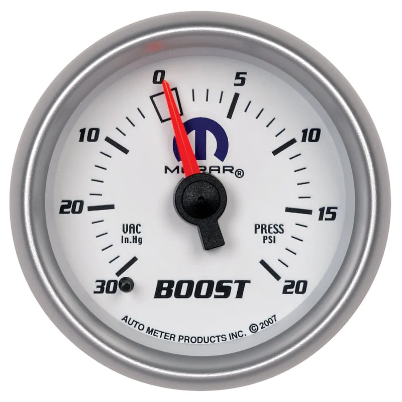 Autometer Mopar 52mm Mechanical 30 In Hg-Vac/20 PSI Vacuum/Boost Gauge