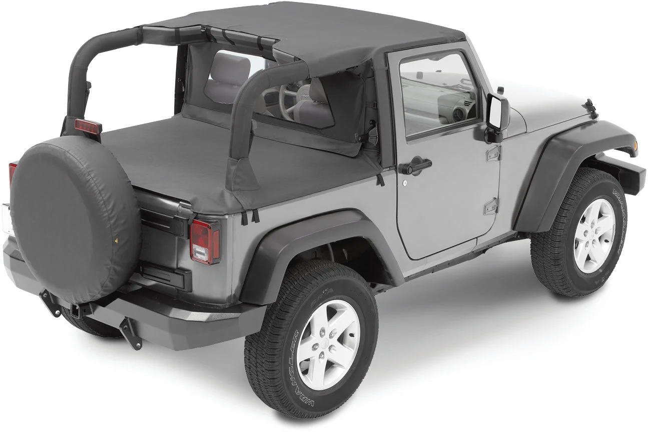 Bestop  Bikini, Duster & Windjammer Summer Combo in Black Diamond for 07-09 Jeep Wrangler JK 2 Door with Factory Soft Top