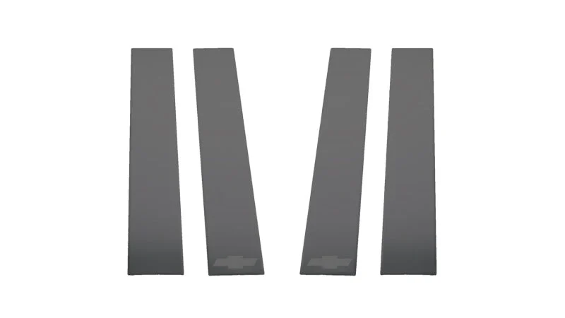Putco 2020 Chevy Silv HD 2500/3500 - Chevrolet Bow Tie Etching (6pcs) Black Platinum Pillar Posts
