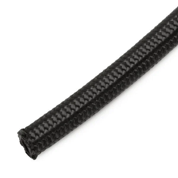 -8 AN Double Braided Black Cloth Covered Stainless Steel Hose 3/8" I.D. 5 Feet