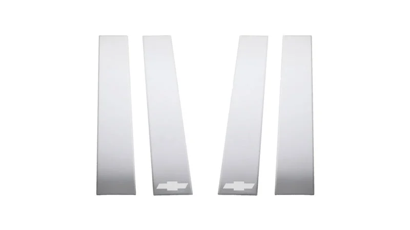 Putco 2020 Chevy Silv HD - Chevy Bow Tie Etching - Crew Cab / Double Cab (6pcs) SS Pillar Posts