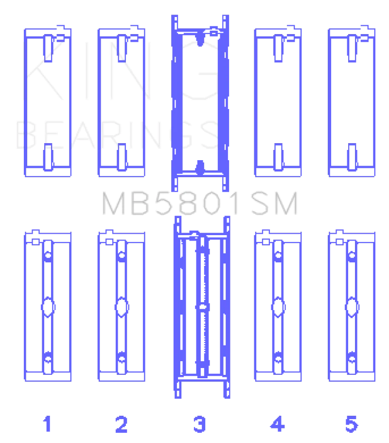 King BMW N63/S63 (Size +0.25mm) Crankshaft Main Bearing Set