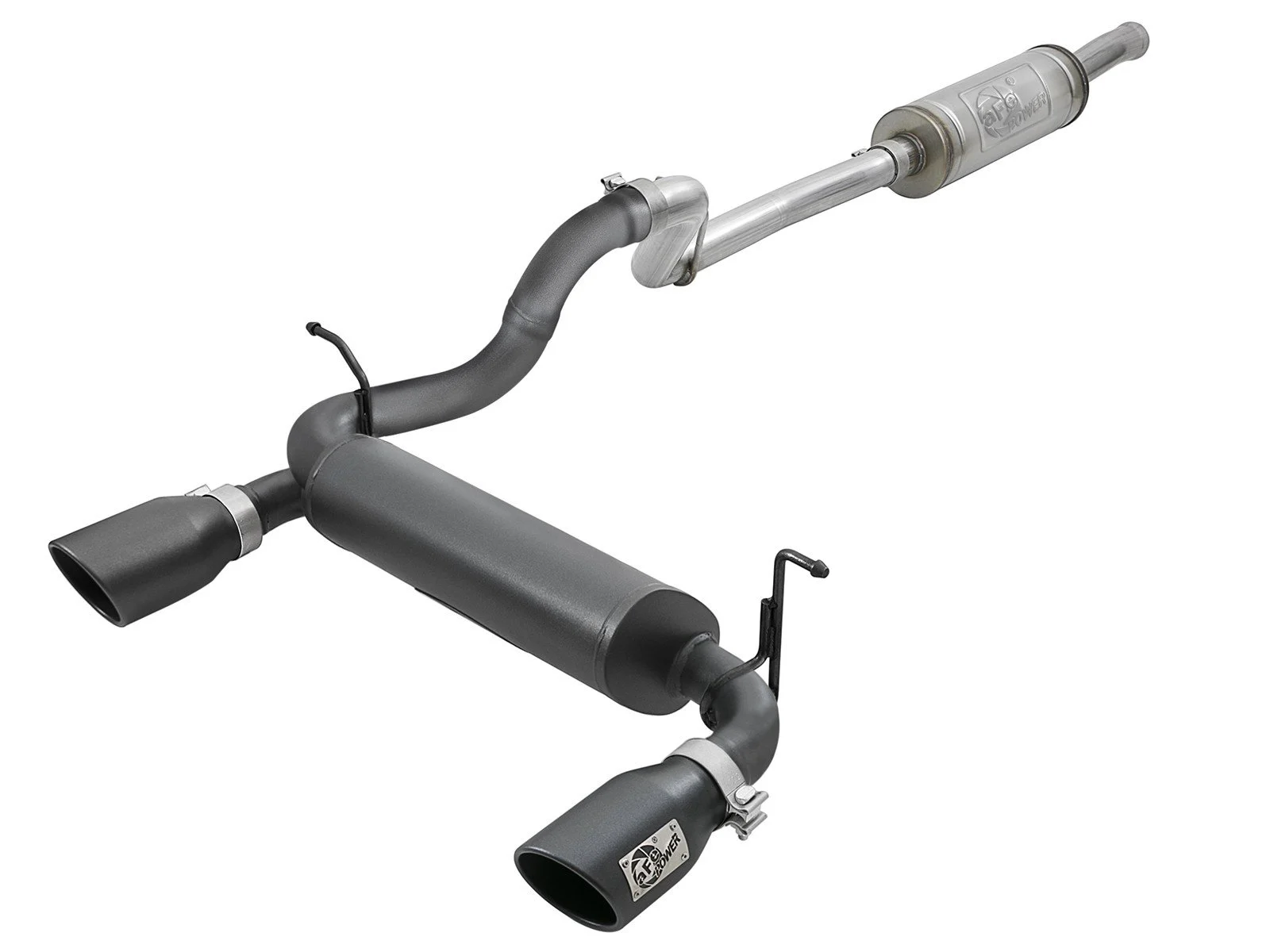 aFe Power 49-48066-B Rebel Series 2.5" 409 Stainless Steel Cat Back Exhaust System in Black for 18-21 Jeep Wrangler JL Unlimited with 3.6L