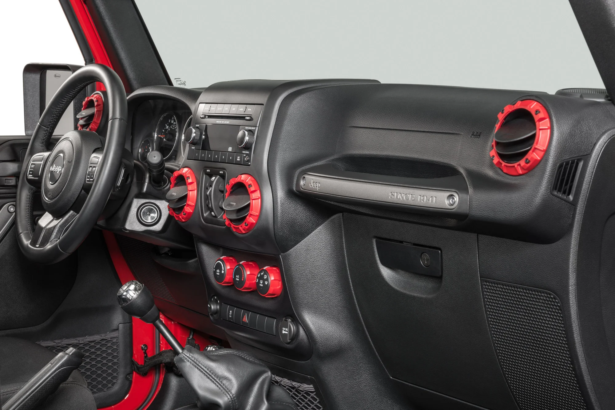 AJT Design  Impact Climate Control Knob & Vent Trim Kit for 11-18 Jeep Wrangler JK