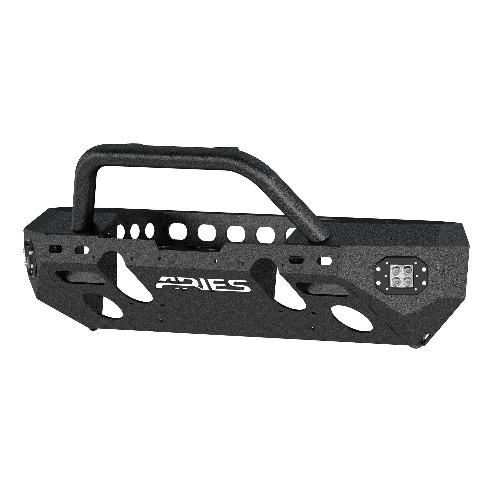 Aries 2082094 TrailChaser Aluminum Front Bumper with Grille Guard & LED Corners for 18-23 Jeep Wrangler JL Unlimited & Gladiator JT