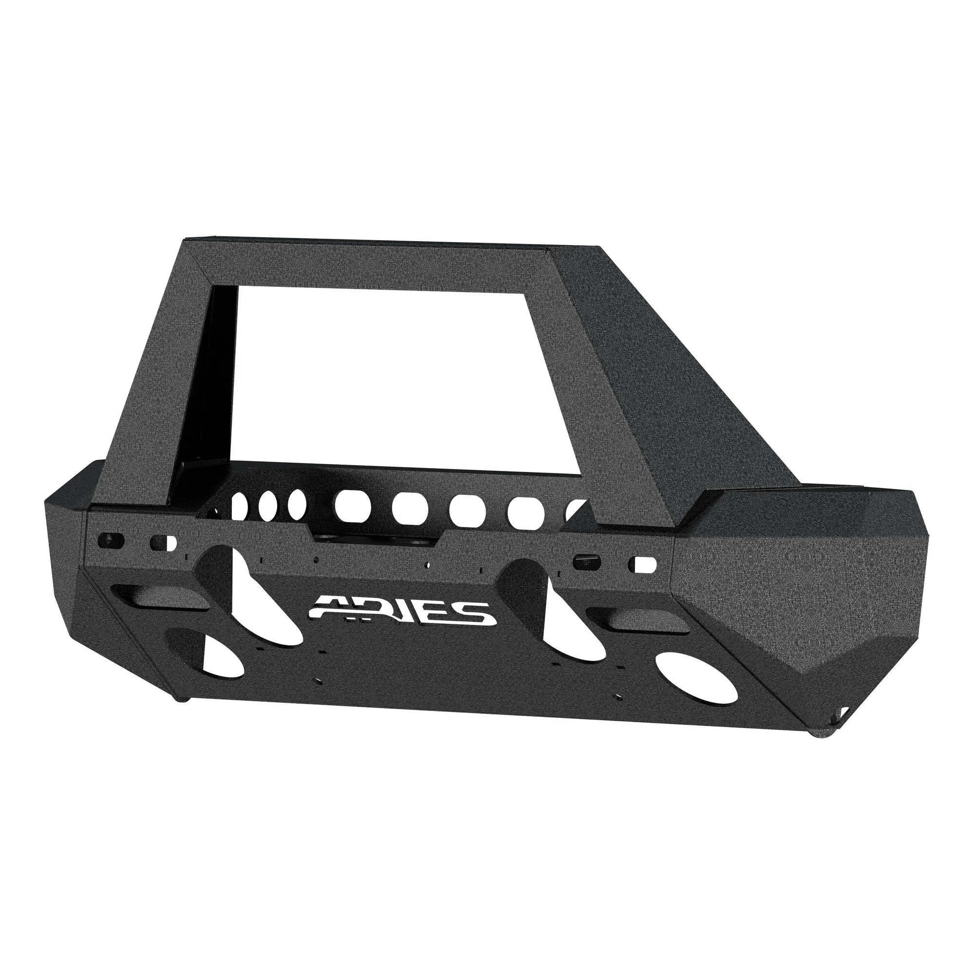 Aries  TrailChaser Front Bumper with Grille Guard in Aluminum for 18-20 Jeep Wrangler JL Unlimited & Gladiator JT