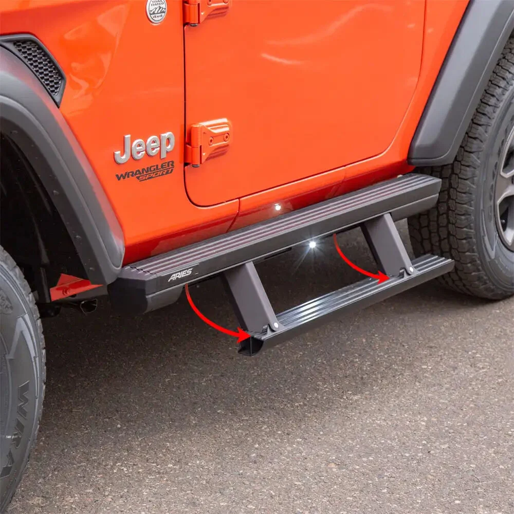Aries  ActionTrac Powered Running Boards for 07-26 Jeep Wrangler JK & JL