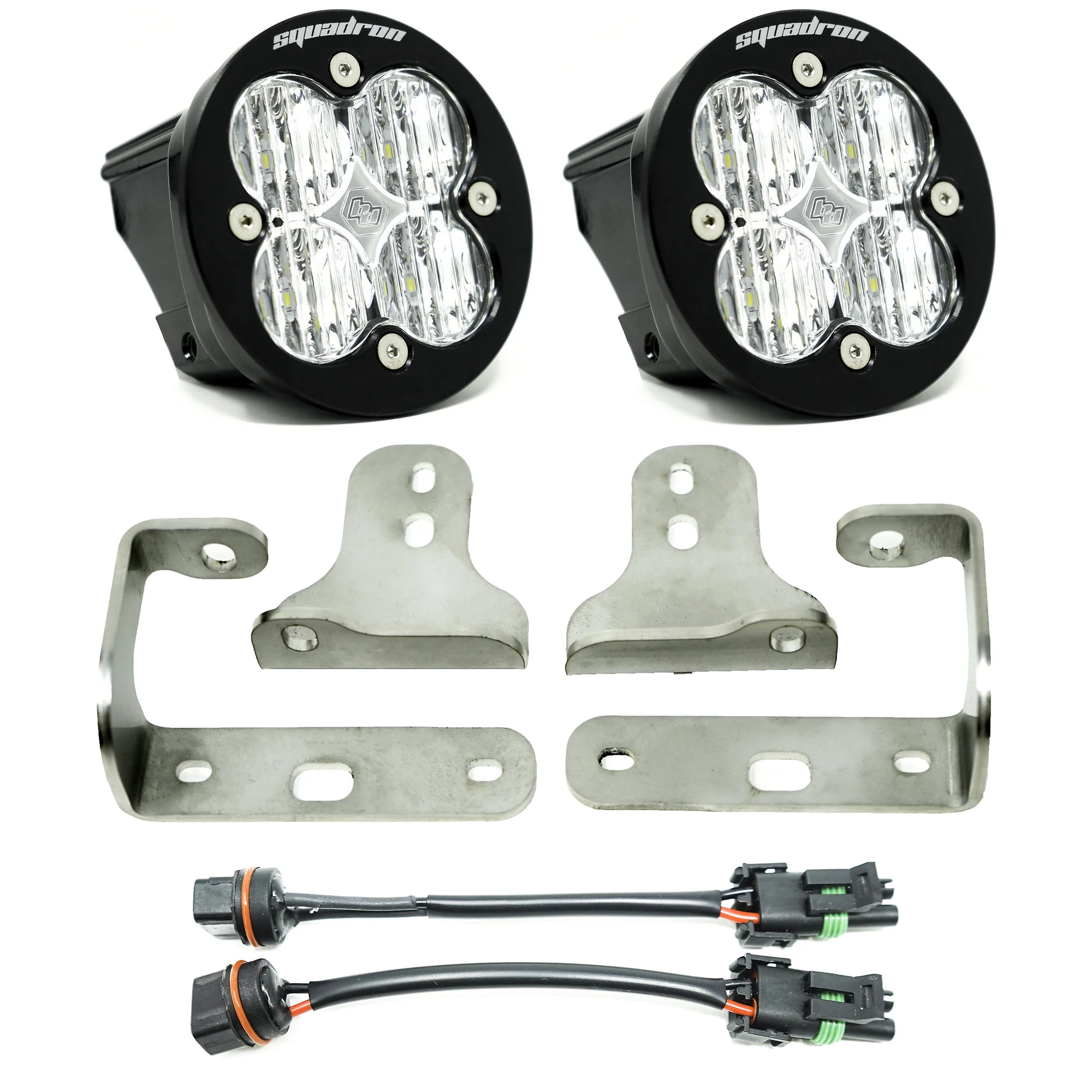 Baja Designs 44-0045 2.0 Squadron-R Sport LED Fog Pocket Light Kit for 18-26 Jeep Wrangler JL Sport/Sport-S  & Gladiator JT with OE Plastic Front Bumper