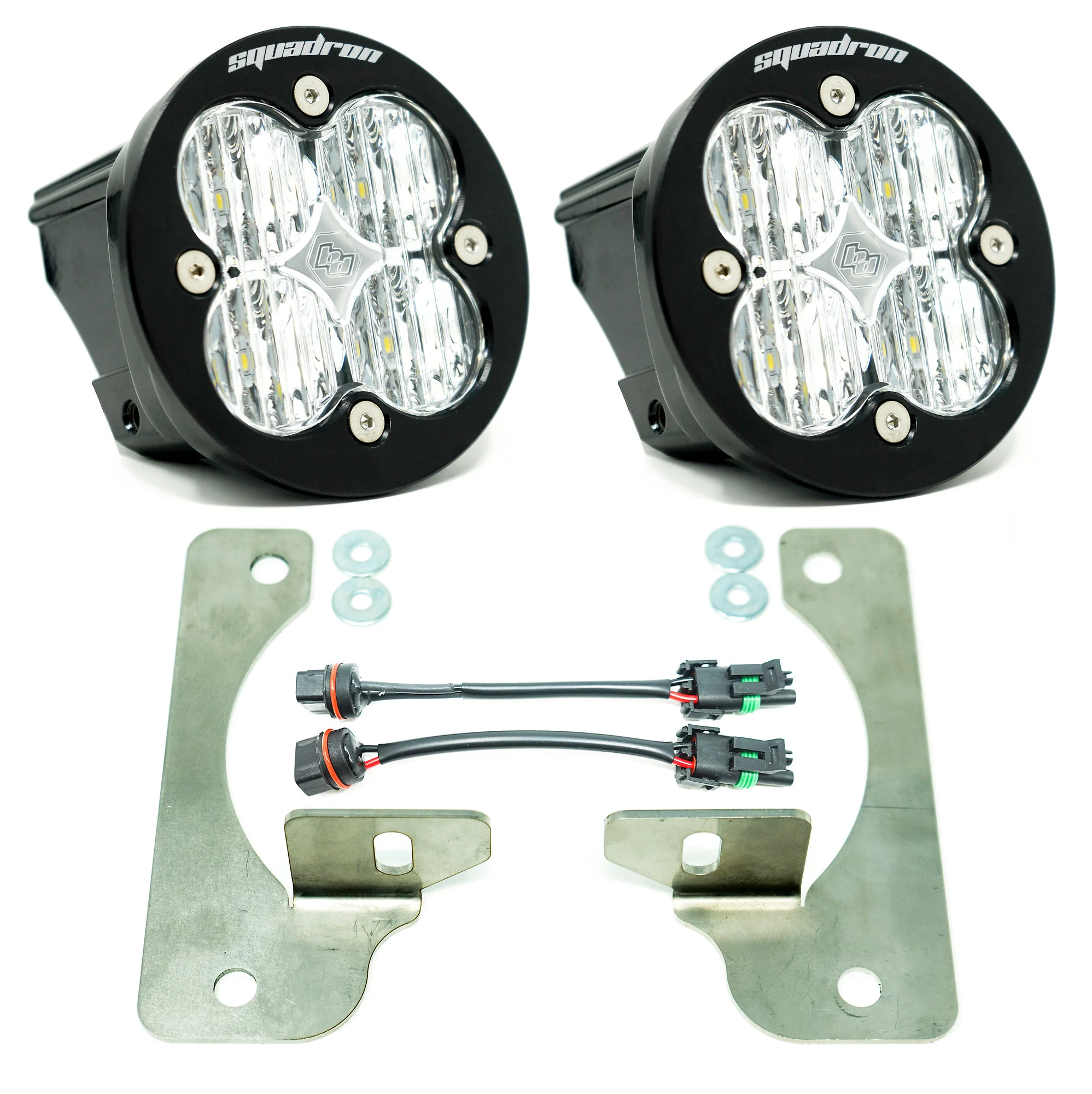 Baja Designs 447068 Squadron-R Sport Rubicon LED Fog Pocket Light Kit for 18-20 Jeep Wrangler JL & Gladiator JT with Factory Steel Bumper