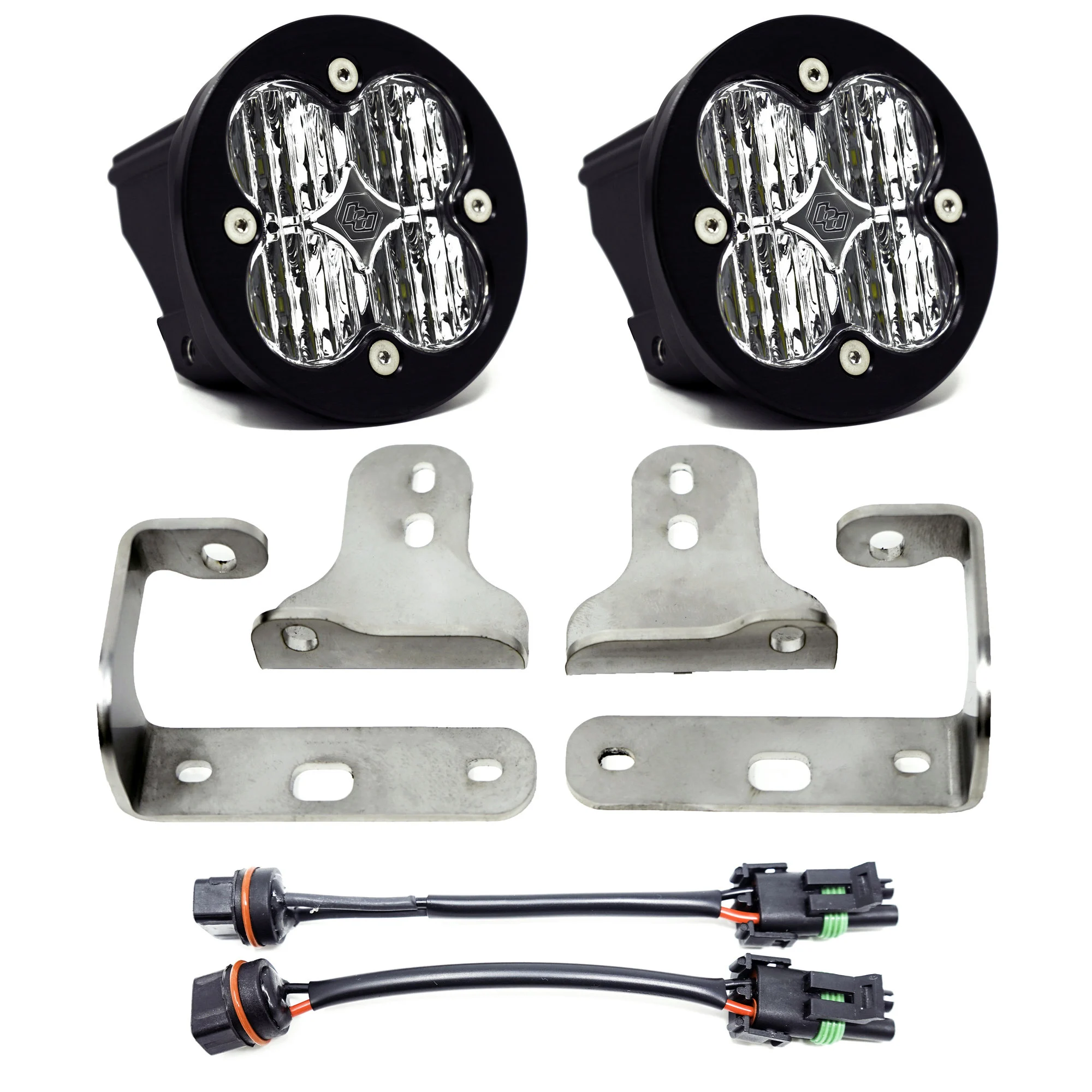 Baja Designs  Squadron-R SAE Rubicon LED Fog Pocket Light Kit for 18-22 Jeep Wrangler JL & Gladiator JT with Factory Steel Bumper