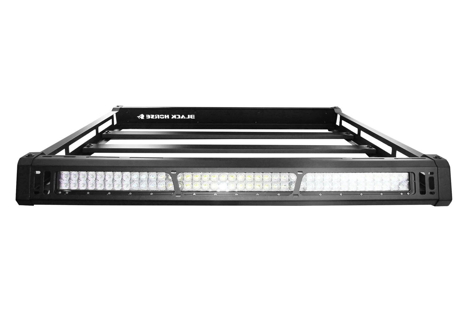 Black Horse Offroad BA-JKDR-KIT40 Traveler Roof Rack with 40" LED Light Bar for 07-18 Jeep Wrangler JK Unlimited 4-Door