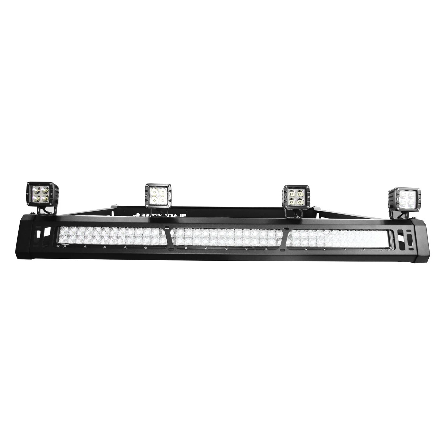 Black Horse Offroad BA-JKDR-KIT13 Traveler Roof Rack with (2) Sets of 4" LED Cube Lights for 07-18 Jeep Wrangler JK Unlimited 4-Door