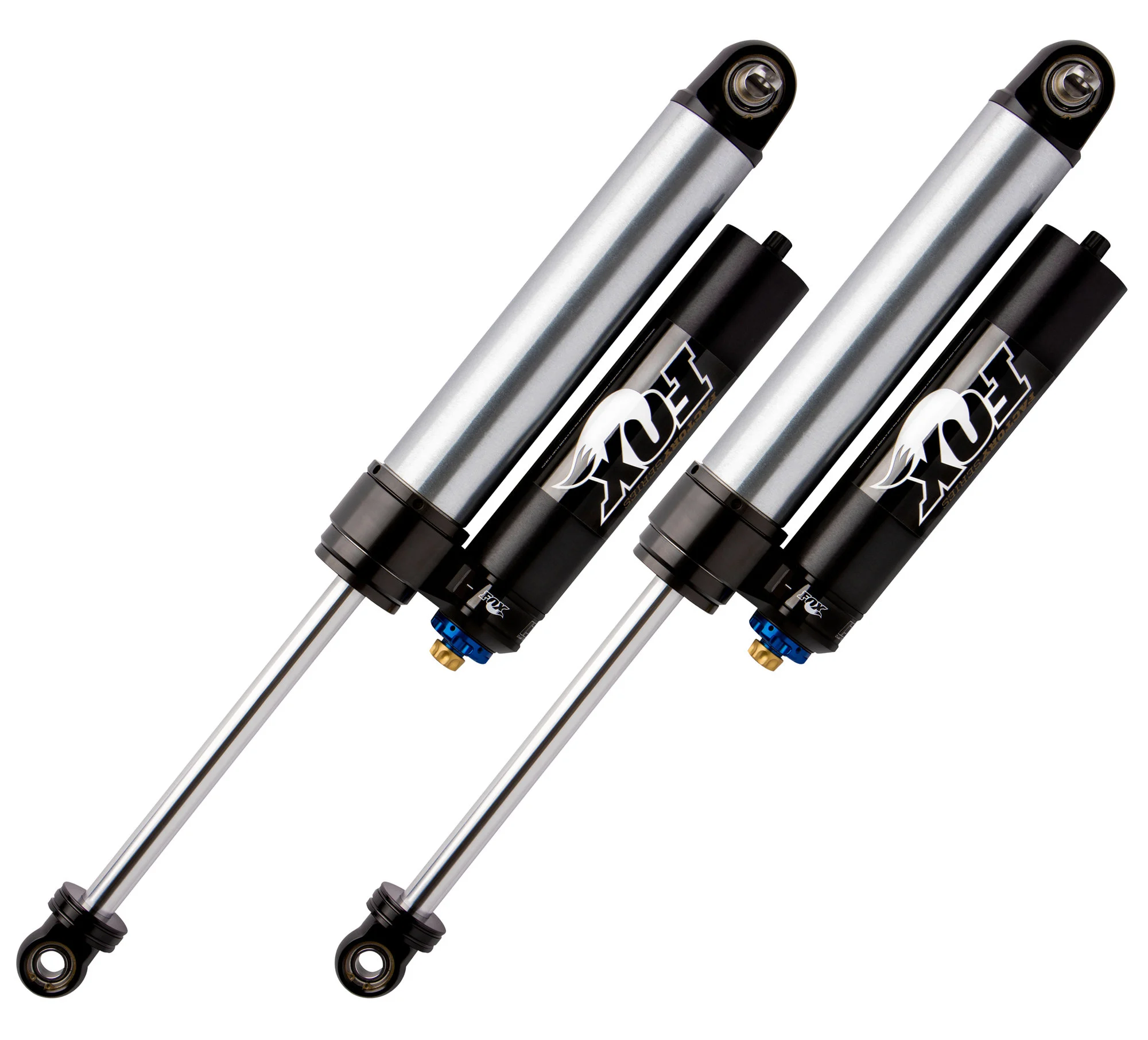 Fox® Racing Shox  Rear 2.5 Factory Series Piggyback Reservoir Shock Set with Dual Speed Compression Adjustment for 07-18 Jeep Wrangler JK