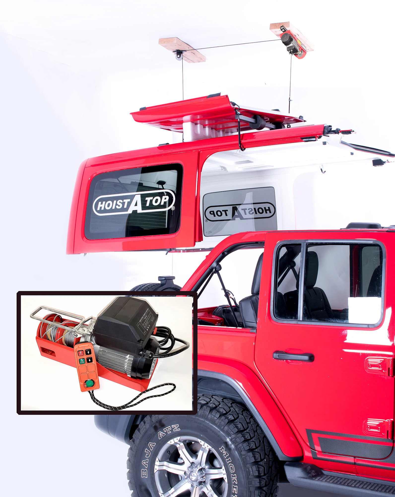 Lange Originals 014-950-R Power Hoist-a-Top with Wireless Remote for 18-21 Jeep Wrangler JL 2-Door