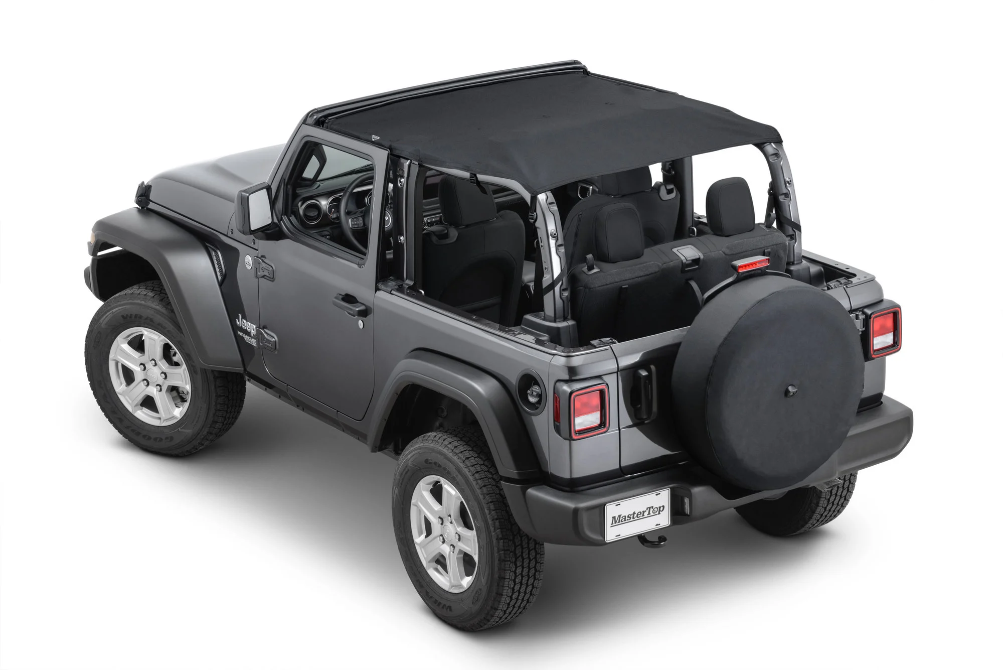 MasterTop  Bimini Top Plus  for 18-26 Jeep Wrangler JL 2-Door -in Black Diamond for 18-23 Jeep Wrangler JL 2-Door