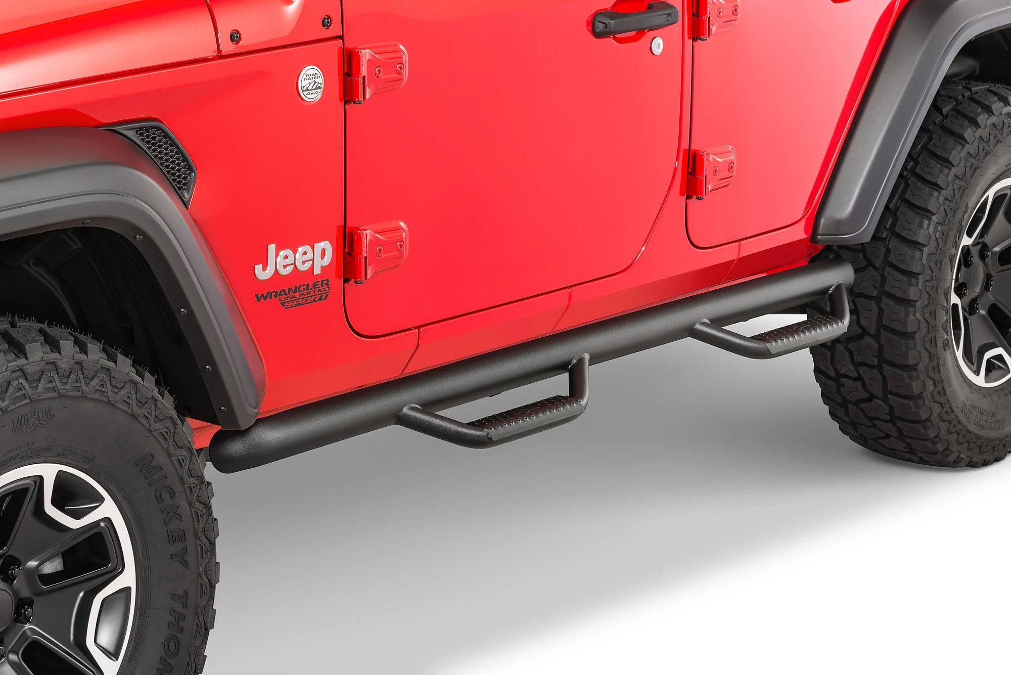 N-FAB  3" Tubular Nerf-Steps for 18-23 Jeep Wrangler JL Unlimited Textured Black for 18-26 Jeep Wrangler JL 4-Door