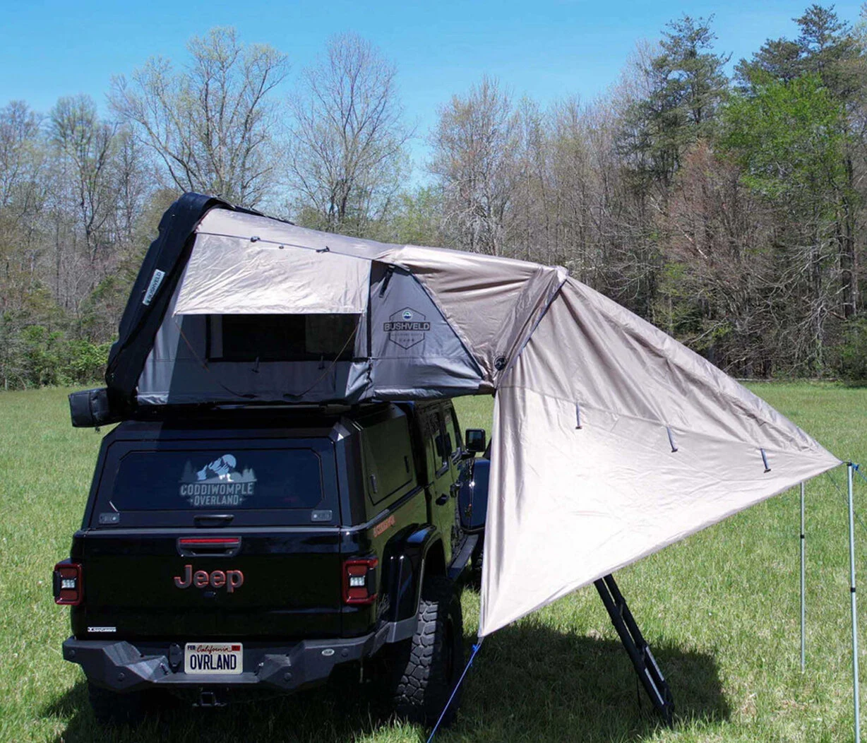 Overland Vehicle Systems  Bushveld Awning for Roof Top Tent for 4 Person Roof Top Tent