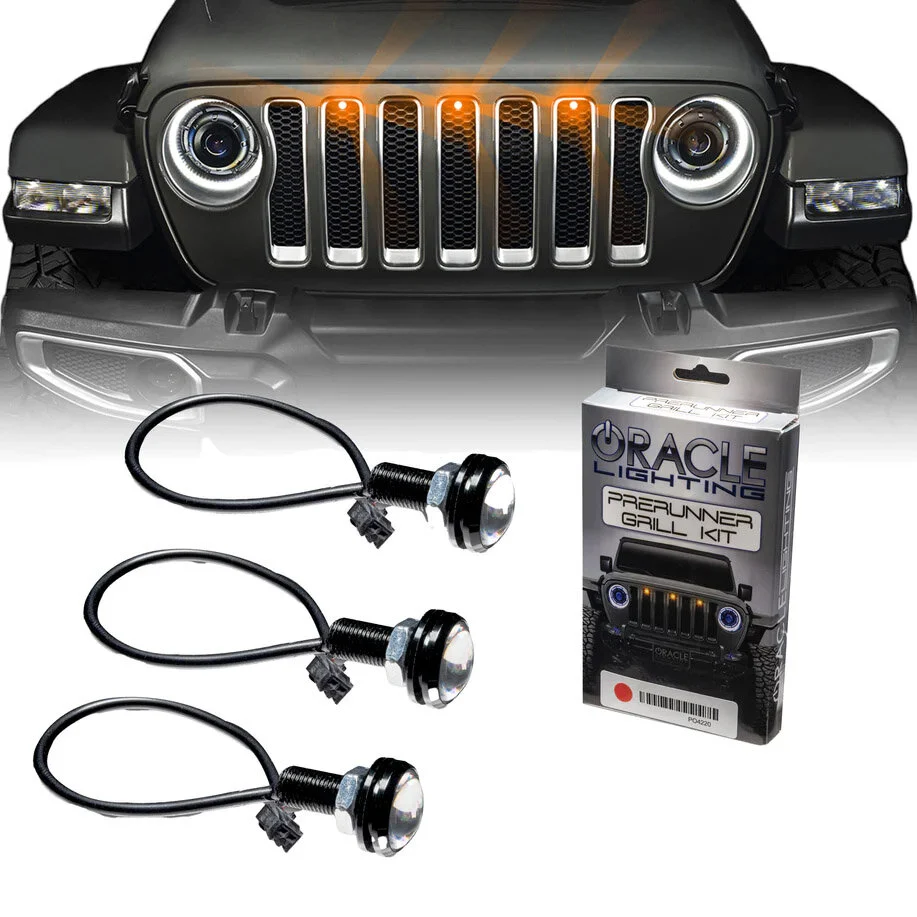 Oracle Lighting  Pre-Runner Style LED Grill Light Kit for 18-23 Jeep Wrangler JL and Gladiator JT in Red for 18-23 Jeep Wrangler JL