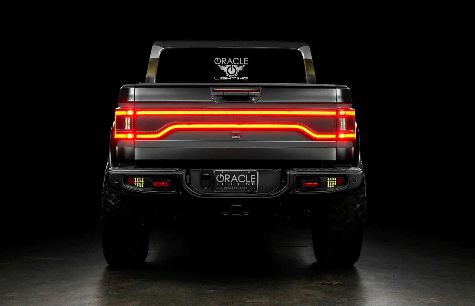 Oracle Lighting  Racetrack Flush Style LED Tailgate Panel Light for 20-24 Jeep Gladiator JT - Tinted Lens for 20-26 Jeep Gladiator JT