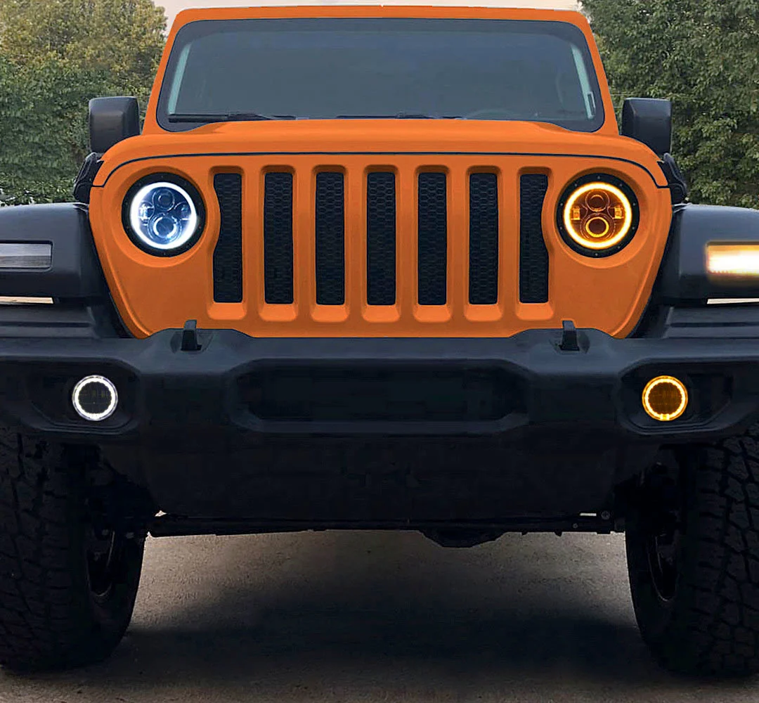Quake LED QTE962 Halo 9" LED Headlights & Fog Lights with DRL  for 18-20 Jeep Wrangler JL & Gladiator JT