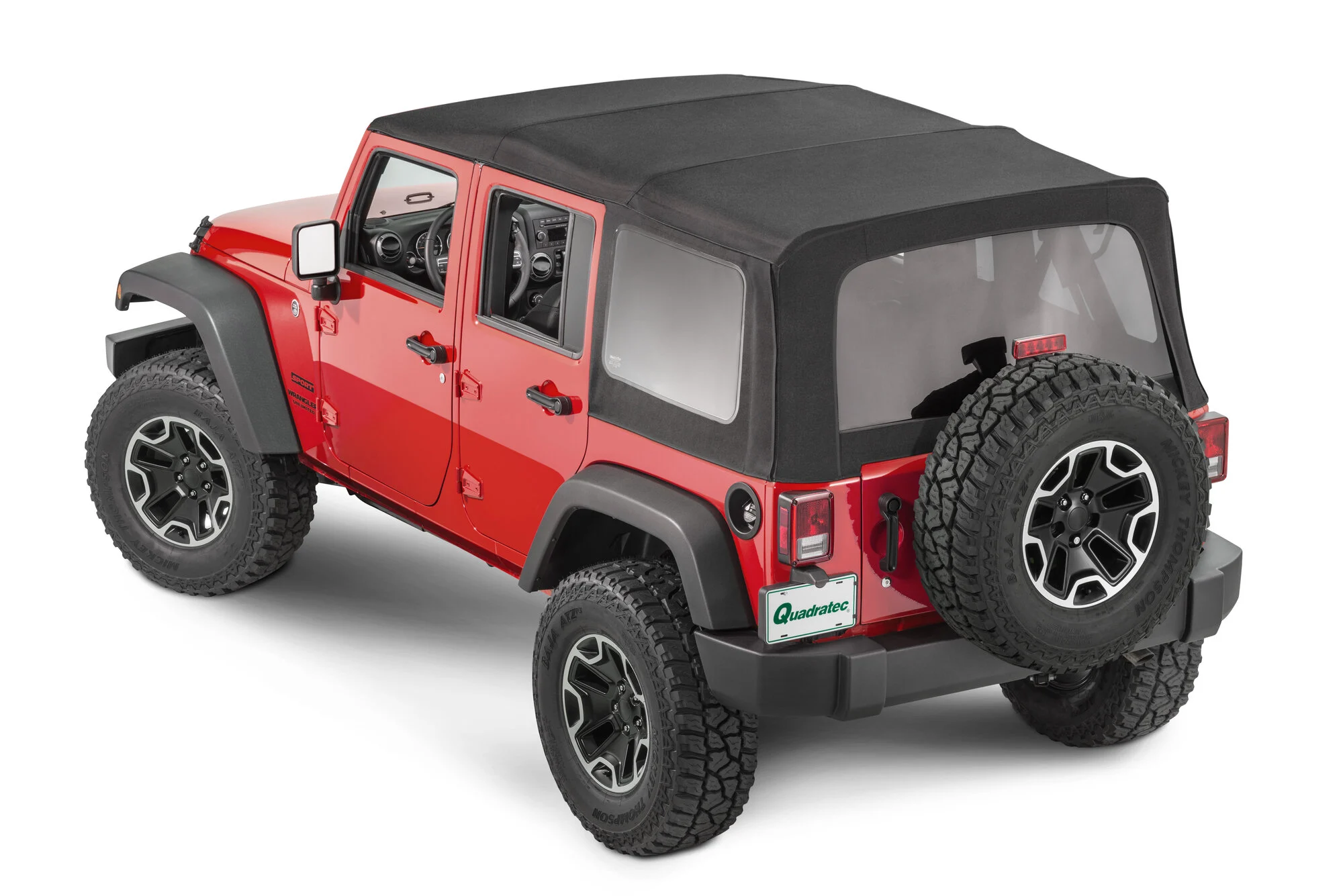 QuadraTop  Complete Soft Top in Black Twill for 07-18 Jeep Wrangler JK Unlimited 4-Door