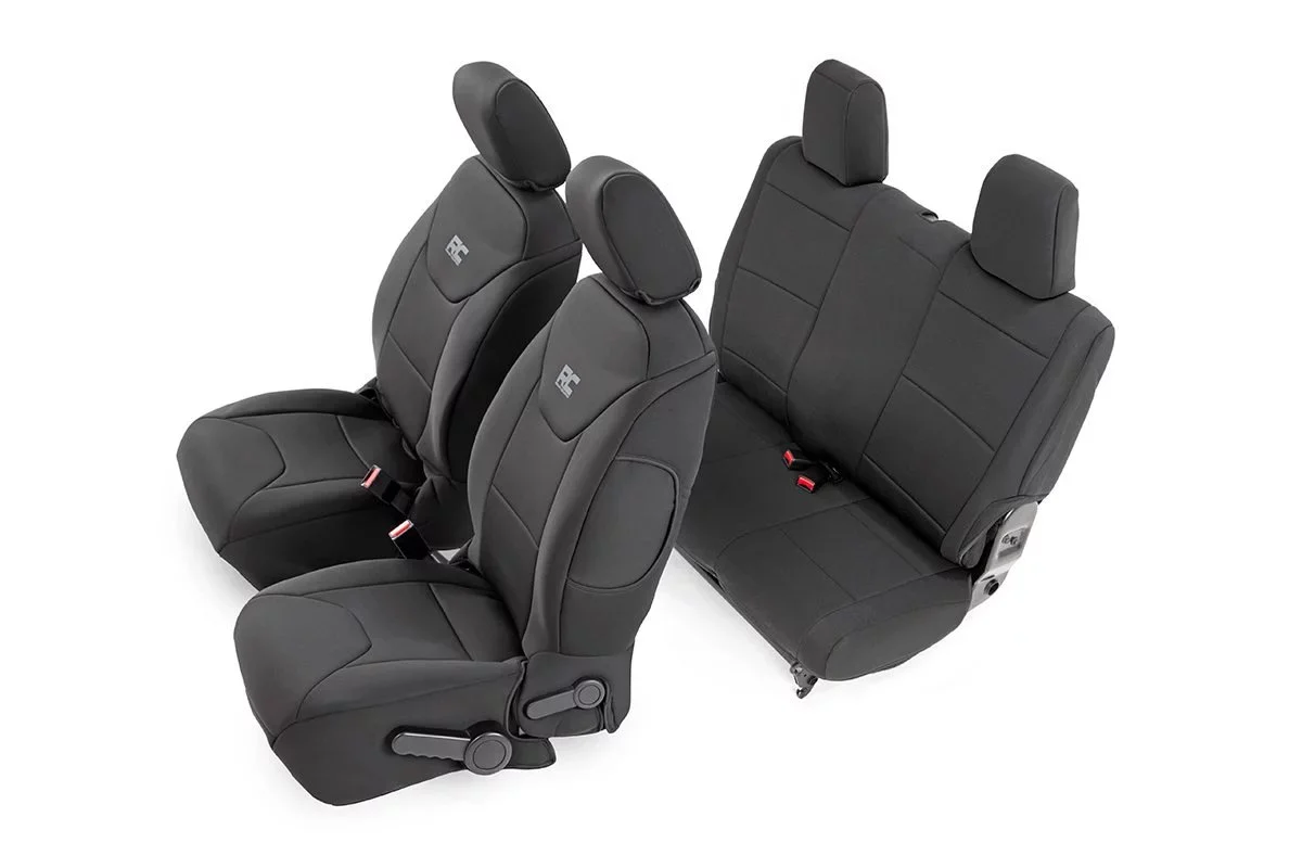 Rough Country 91007 Front & Rear Seat Covers for 13-18 Jeep Wrangler JK 2 Door